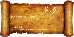 Herczig Jenő névjegykártya